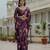 Purple color stylish ready to wear chinon fabric partywear saree