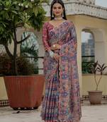 Multy color stylish ready to wear chinon fabric partywear saree