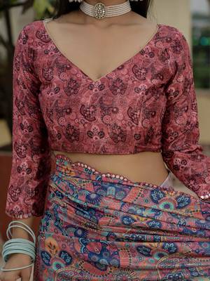 Multy stylish ready to wear chinon partywear saree 6