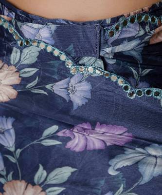 Lavender stylish ready to wear chinon partywear saree 6