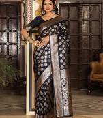 blue color silk blend blend woven ethnic partywear saree