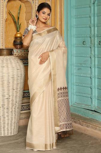 brown color fabric woven designer beautiful fancy saree