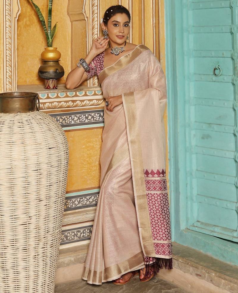 wine color fabric woven designer beautiful fancy saree