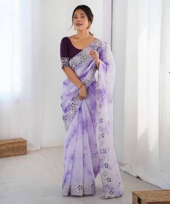 Lavender stylish girlie saree 1
