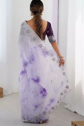 Lavender stylish girlie saree