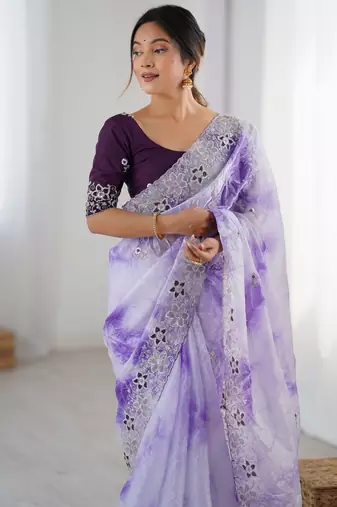 Lavender stylish girlie saree