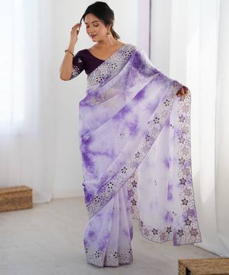 Lavender stylish girlie saree 5