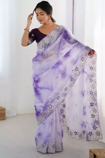 Lavender stylish girlie saree