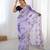 Lavender color fendy fabric stylish girlie saree