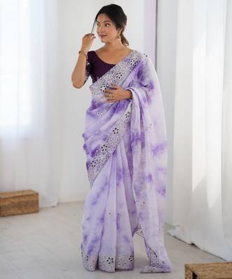 Lavender stylish girlie saree 6