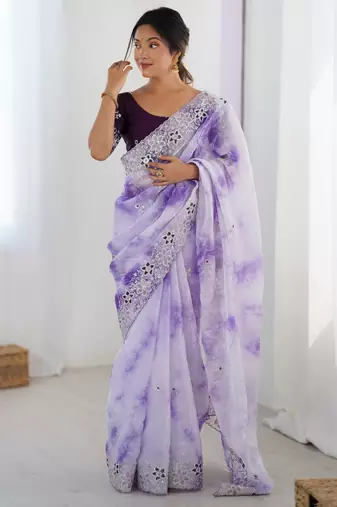 Lavender stylish girlie saree