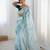 Sky blue color fendy fabric stylish girlie saree