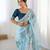 Sky blue color fendy fabric stylish girlie saree
