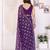 Purple color georgette fabric designer foil printed ceremonial saree