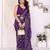 Purple color georgette fabric designer foil printed ceremonial saree