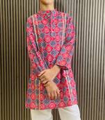 Cotton block print kurta pyjama set for boys