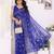 Royal blue color georgette fabric designer foil printed ceremonial saree