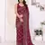 Maroon color georgette fabric foil printed ceremonial saree