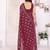 Maroon color georgette fabric designer foil printed ceremonial saree