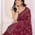 Maroon color georgette fabric designer foil printed ceremonial saree