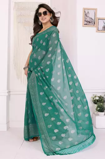Rama georgette foil printed ceremonial saree