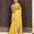 Yellow color rich ethnic cotton based saree with rich woven designer looks