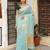 Sky blue color rich ethnic cotton based saree with rich woven designer looks