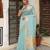 Sky blue color rich ethnic cotton based saree with rich woven designer looks