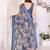 Blue color moss satin patta designer ethnic girlie saree