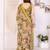 Mustard color moss satin patta designer ethnic girlie saree