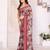 Maroon color moss satin patta designer ethnic girlie saree