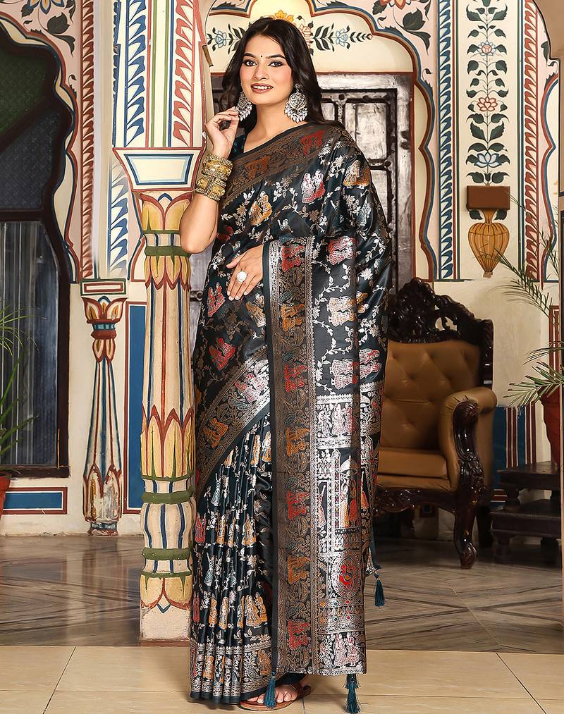 teal green color teal green color ethnic woven designer trendy looks saree