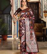 maroon color maroon color ethnic woven trendy looks saree