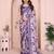 Purple color moss satin patta woven patta designer printed fancy saree