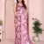 Pink color moss satin patta woven patta printed fancy saree