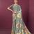 Grey color malai crepe silk fabric designer digital printed ceremonial partywear saree