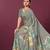 Grey color malai crepe silk fabric designer digital printed ceremonial partywear saree