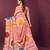 Gajri color malai crepe silk fabric designer digital printed ceremonial partywear saree