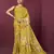 Mustard color malai crepe silk fabric digital printed ceremonial partywear saree