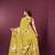 Mustard color malai crepe silk fabric designer digital printed ceremonial partywear saree