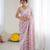 Pink color ethnic printed georgette fabric girlie partywear saree