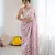 Pink color ethnic printed georgette fabric girlie partywear saree