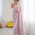 Pink color ethnic printed georgette fabric girlie partywear saree