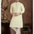 Yellow jacqaurd silk brocade straight kurta for men
