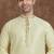 Yellow jacqaurd silk brocade straight kurta for men
