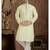 Yellow jacqaurd silk brocade straight kurta for men
