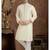 Cream jacqaurd silk brocade straight kurta for men