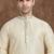 Cream jacqaurd silk brocade straight kurta for men