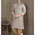 cream printed banarasi silk straight dhoti kurta  for men