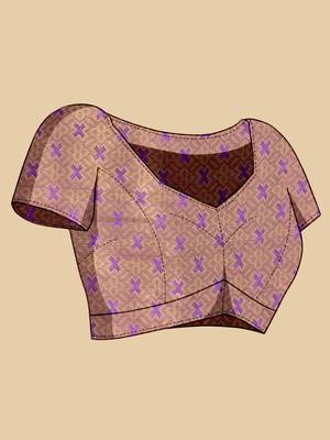 violet graceful wevon zari silk blend partywear saree 5